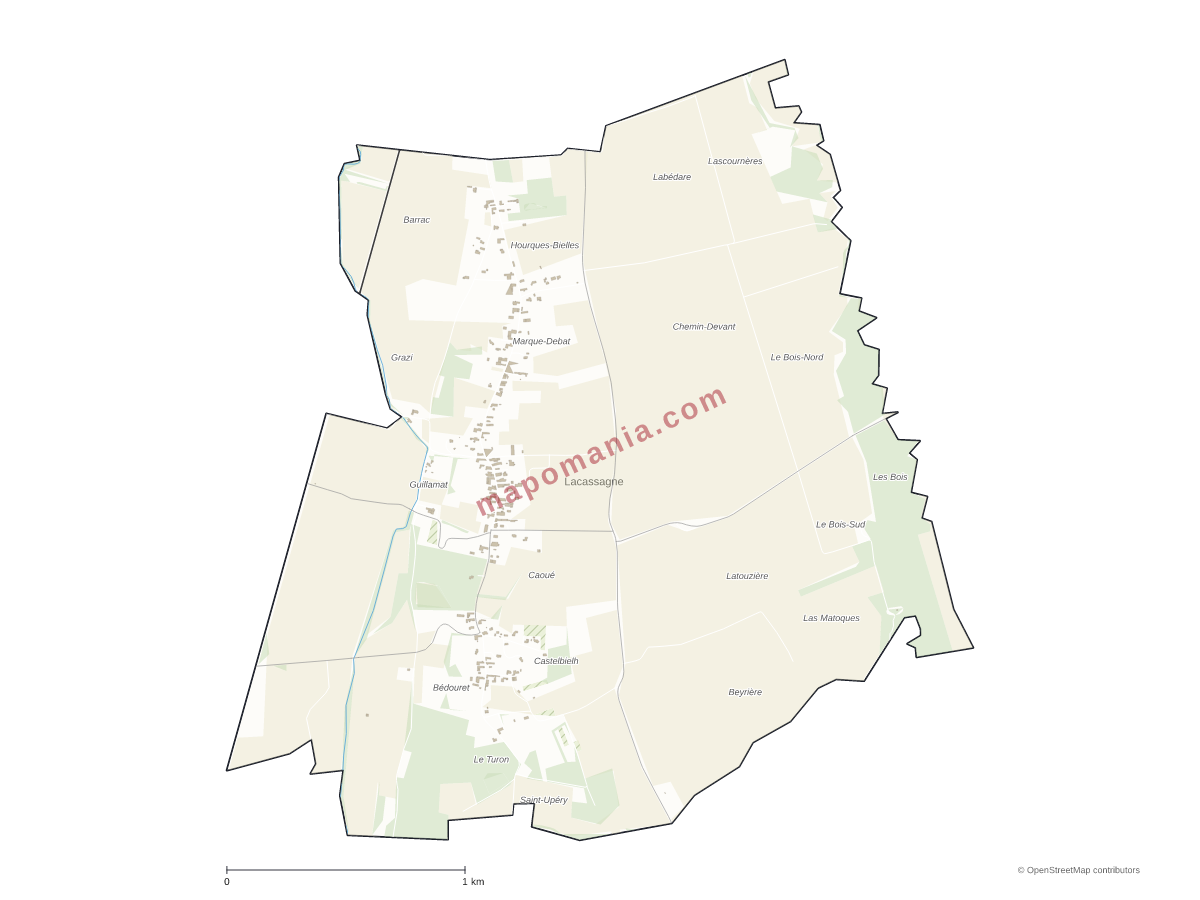 Carte de Lacassagne à personnaliser
