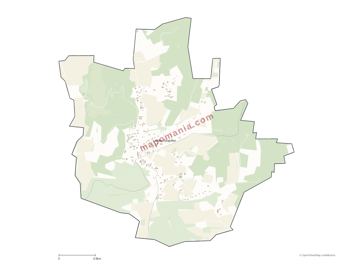Carte de Lahitte-Toupière à personnaliser