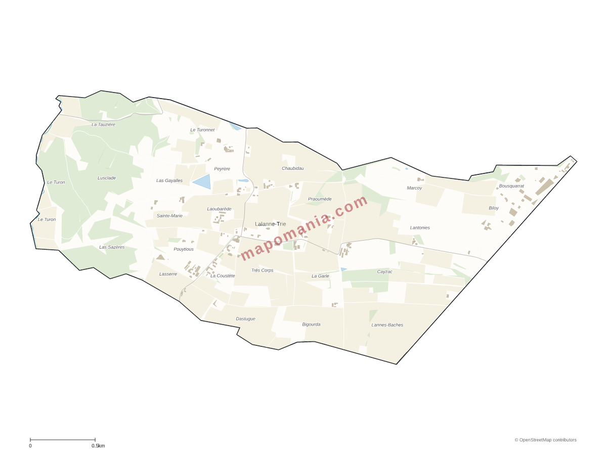 Carte de Lalanne-Trie à personnaliser