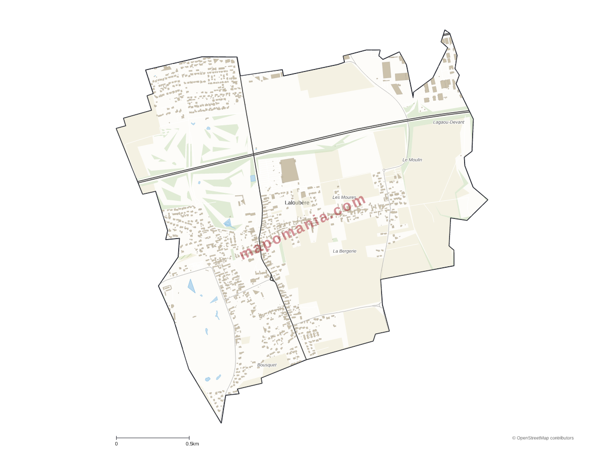 Carte de Laloubère à personnaliser