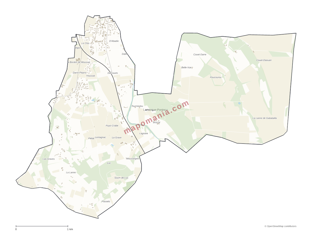 Carte de Lamarque-Pontacq à personnaliser