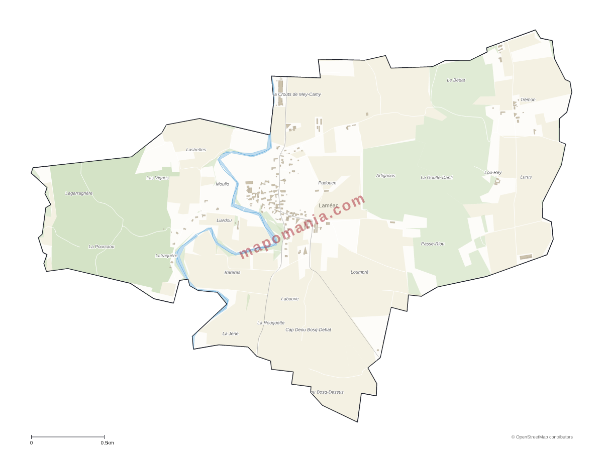Carte de Laméac à personnaliser