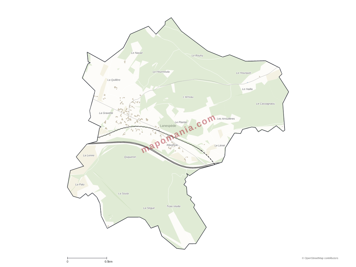 Carte de Lanespède à personnaliser