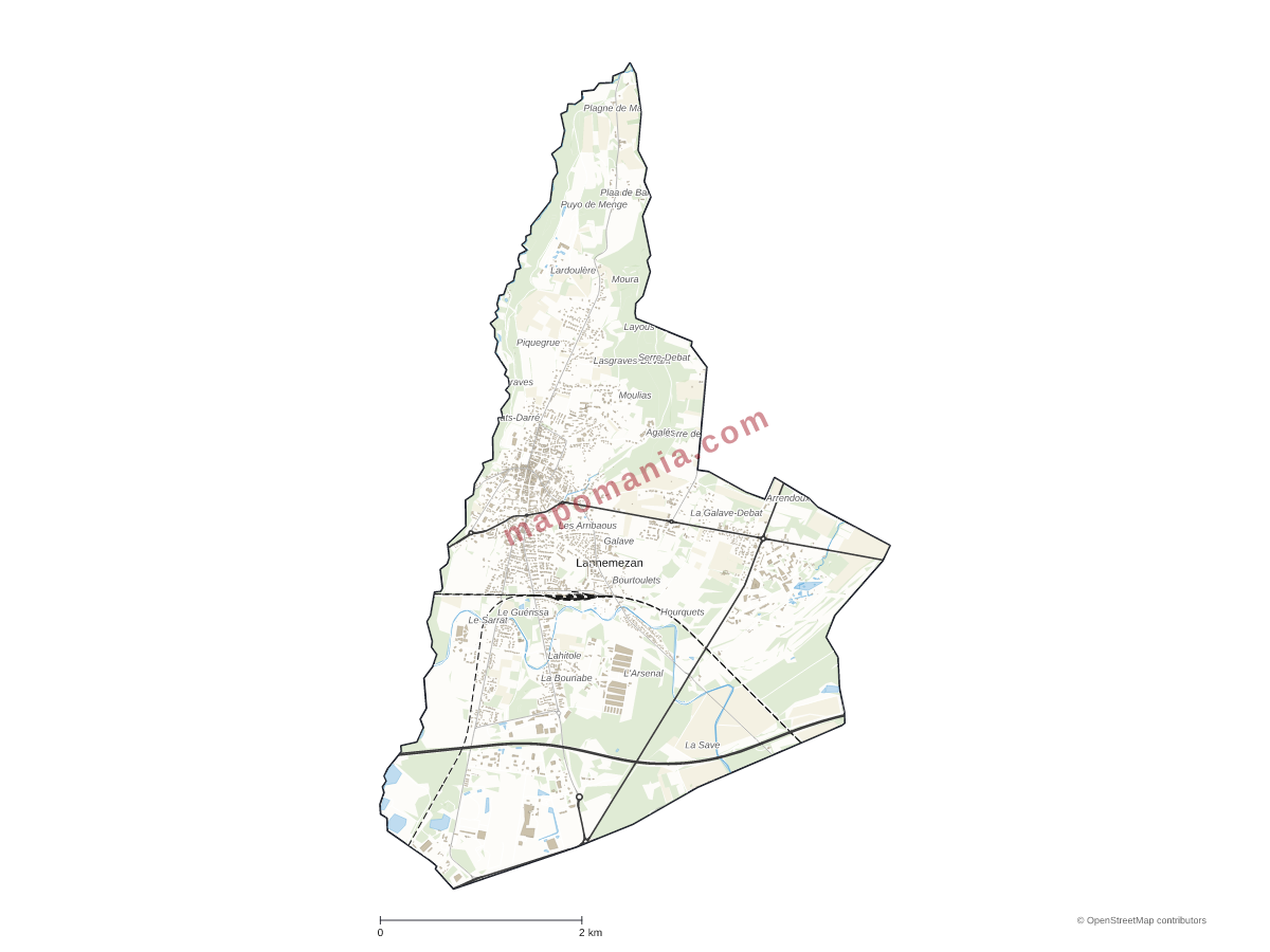 Carte de Lannemezan à personnaliser