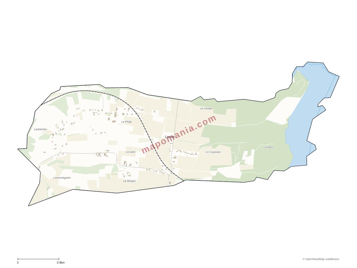 Carte de Lansac à personnaliser