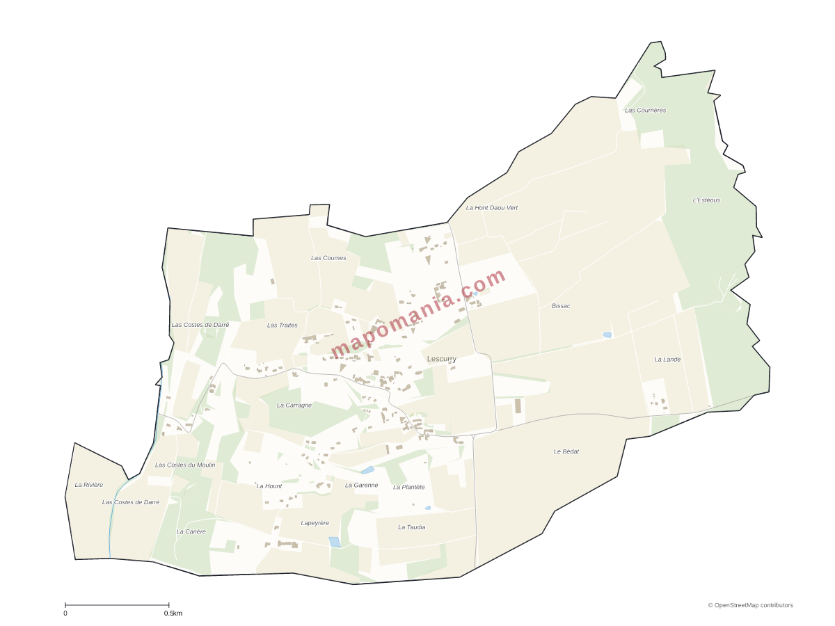Carte de Lescurry à personnaliser