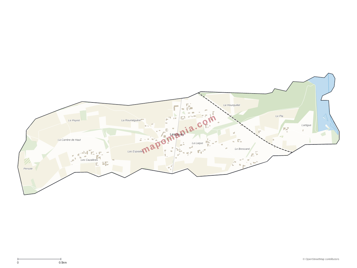 Carte de Lespouey à personnaliser