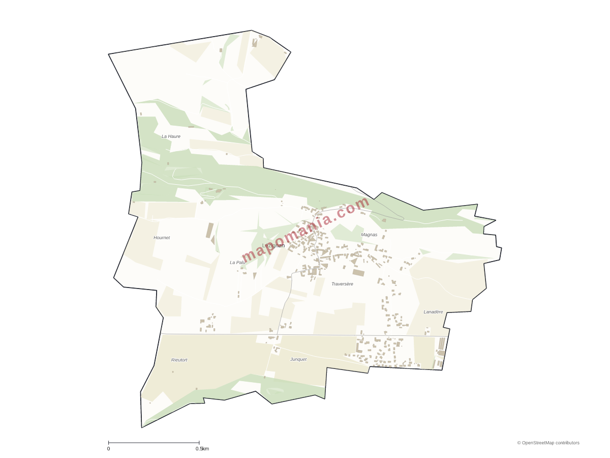 Carte de Lézignan à personnaliser