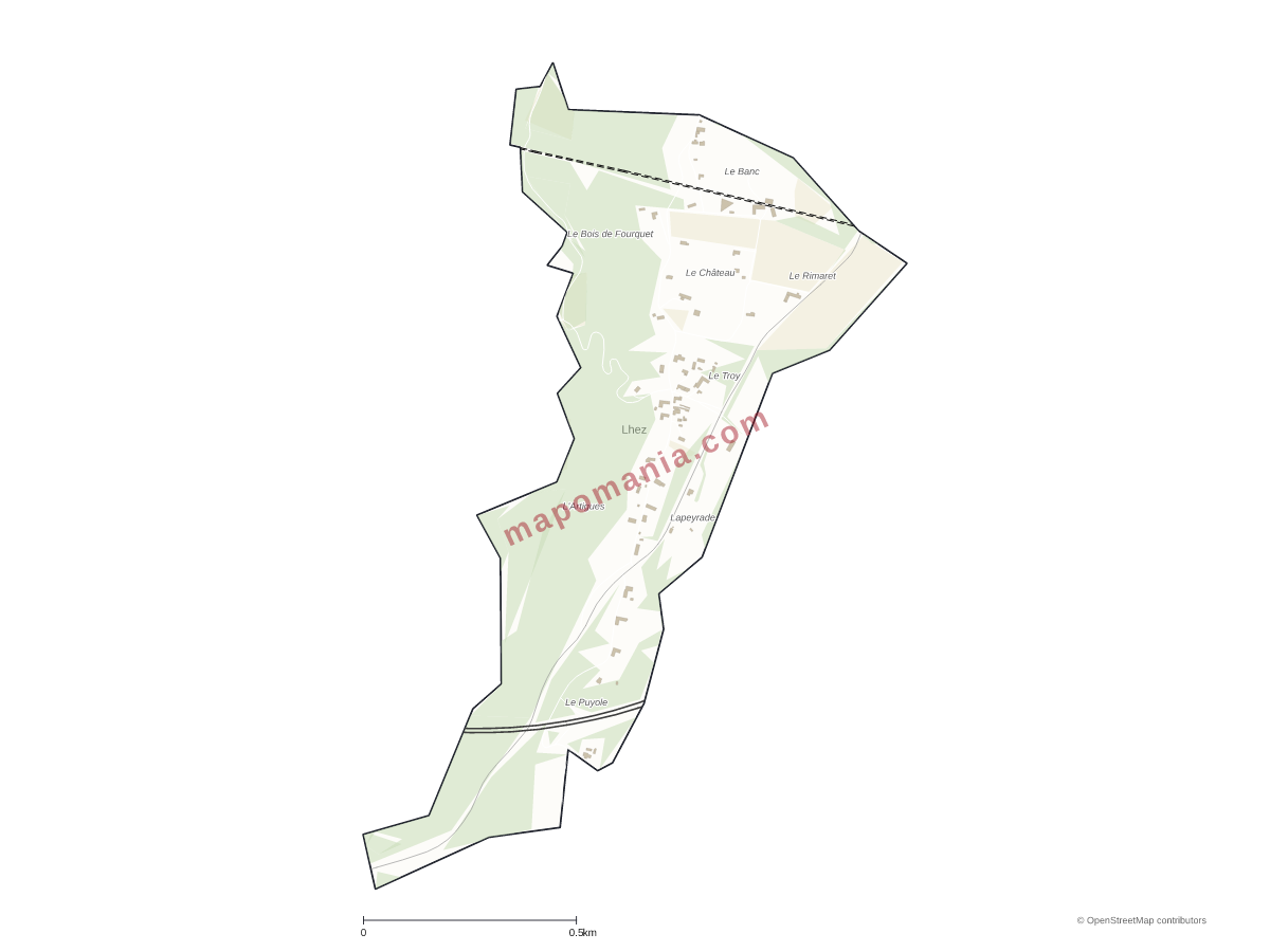 Carte de Lhez à personnaliser