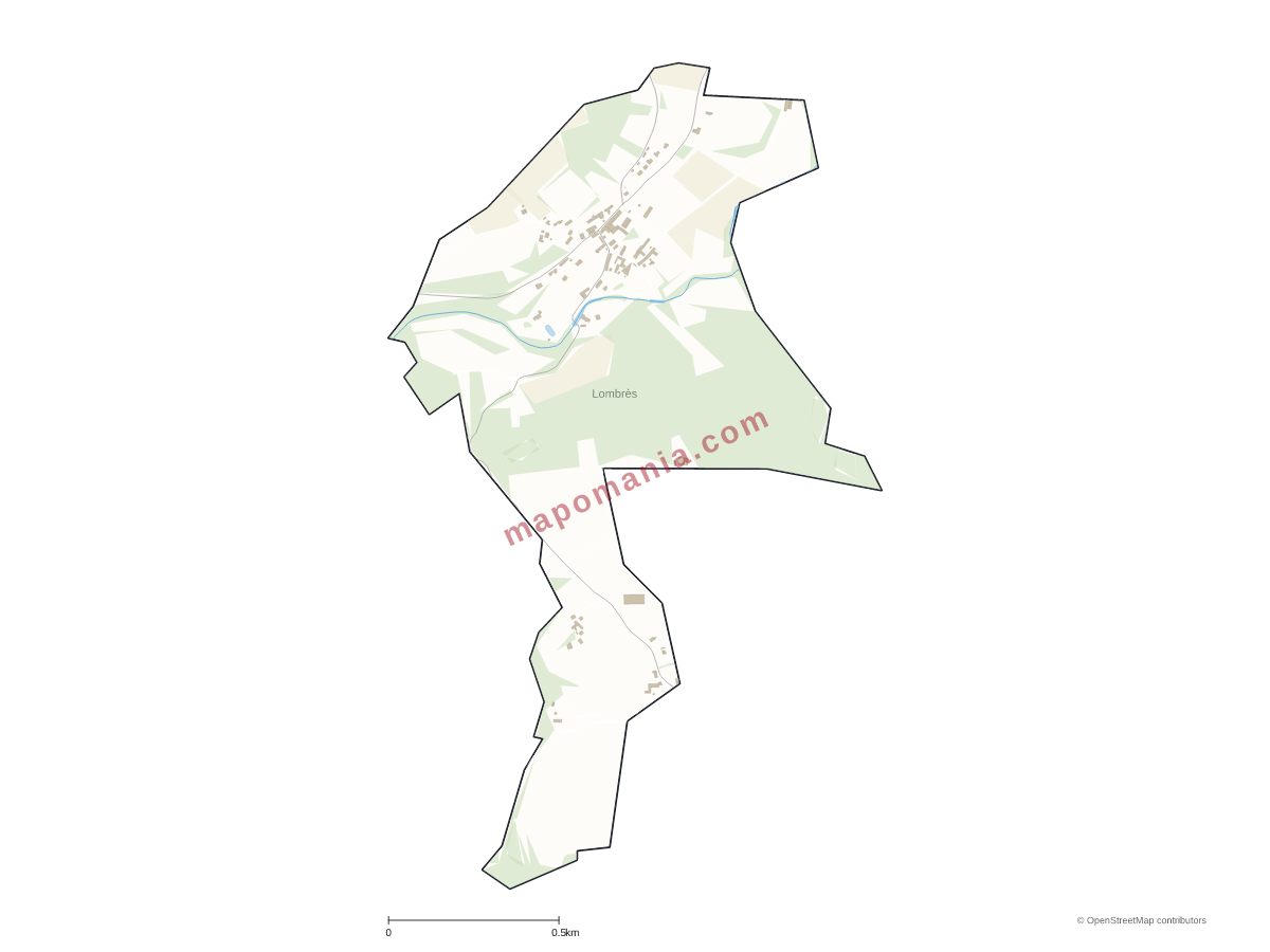 Carte de Lombrès à personnaliser