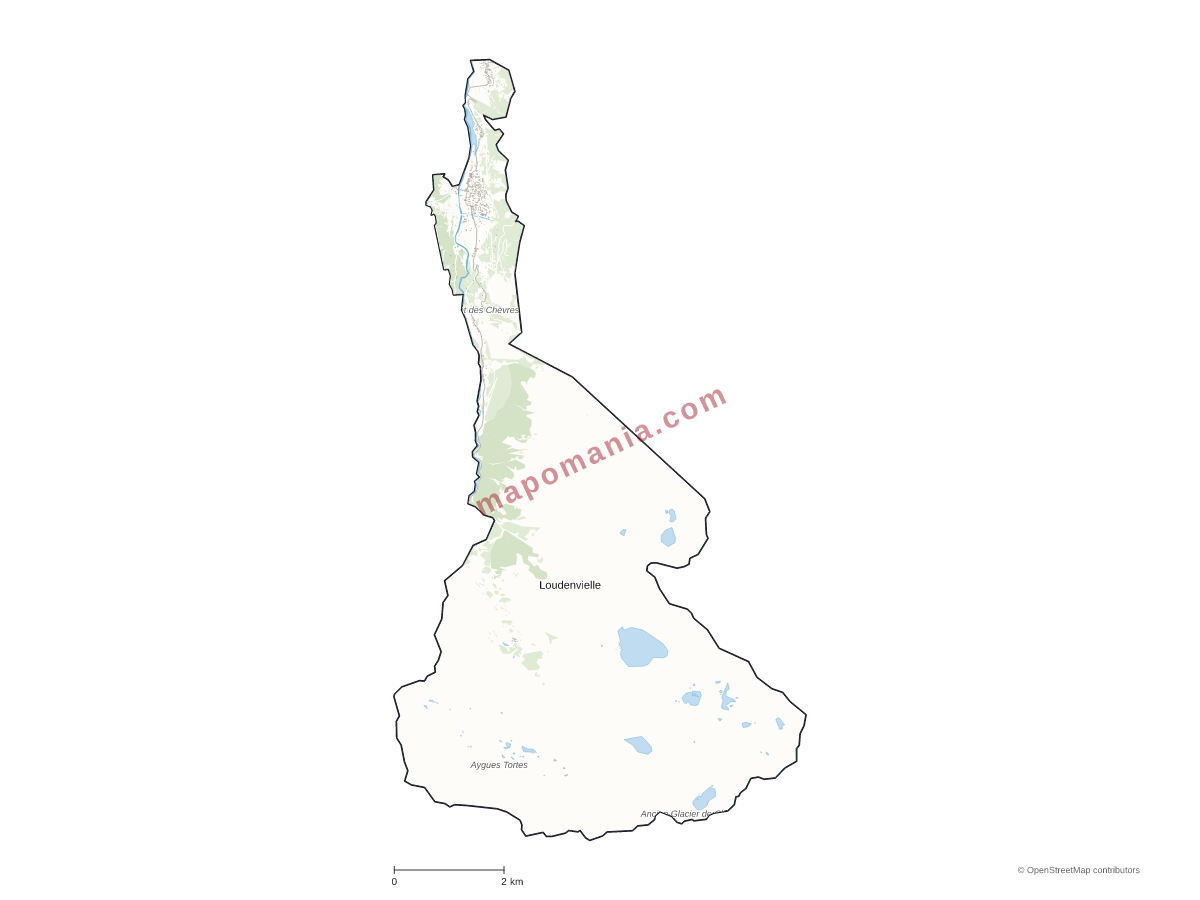 Carte de Loudenvielle à personnaliser