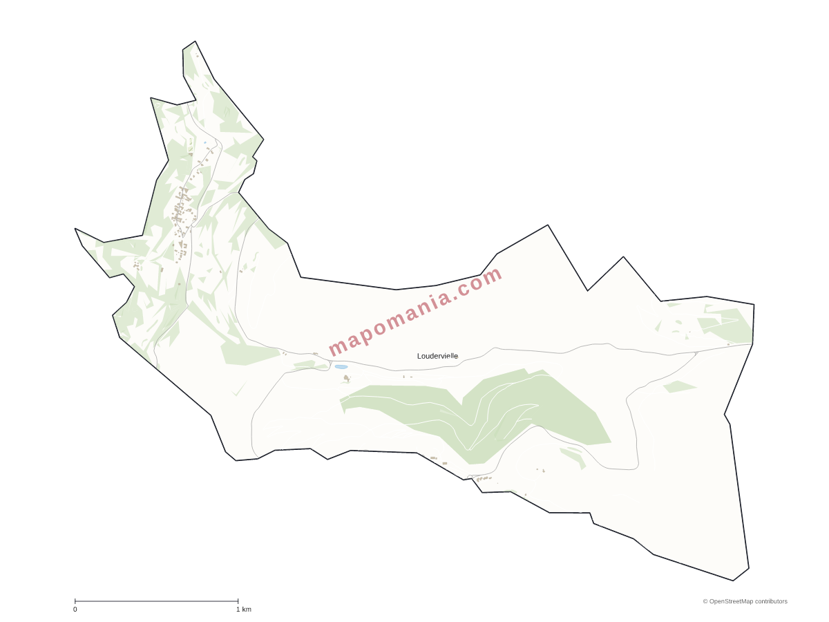Carte de Loudervielle à personnaliser
