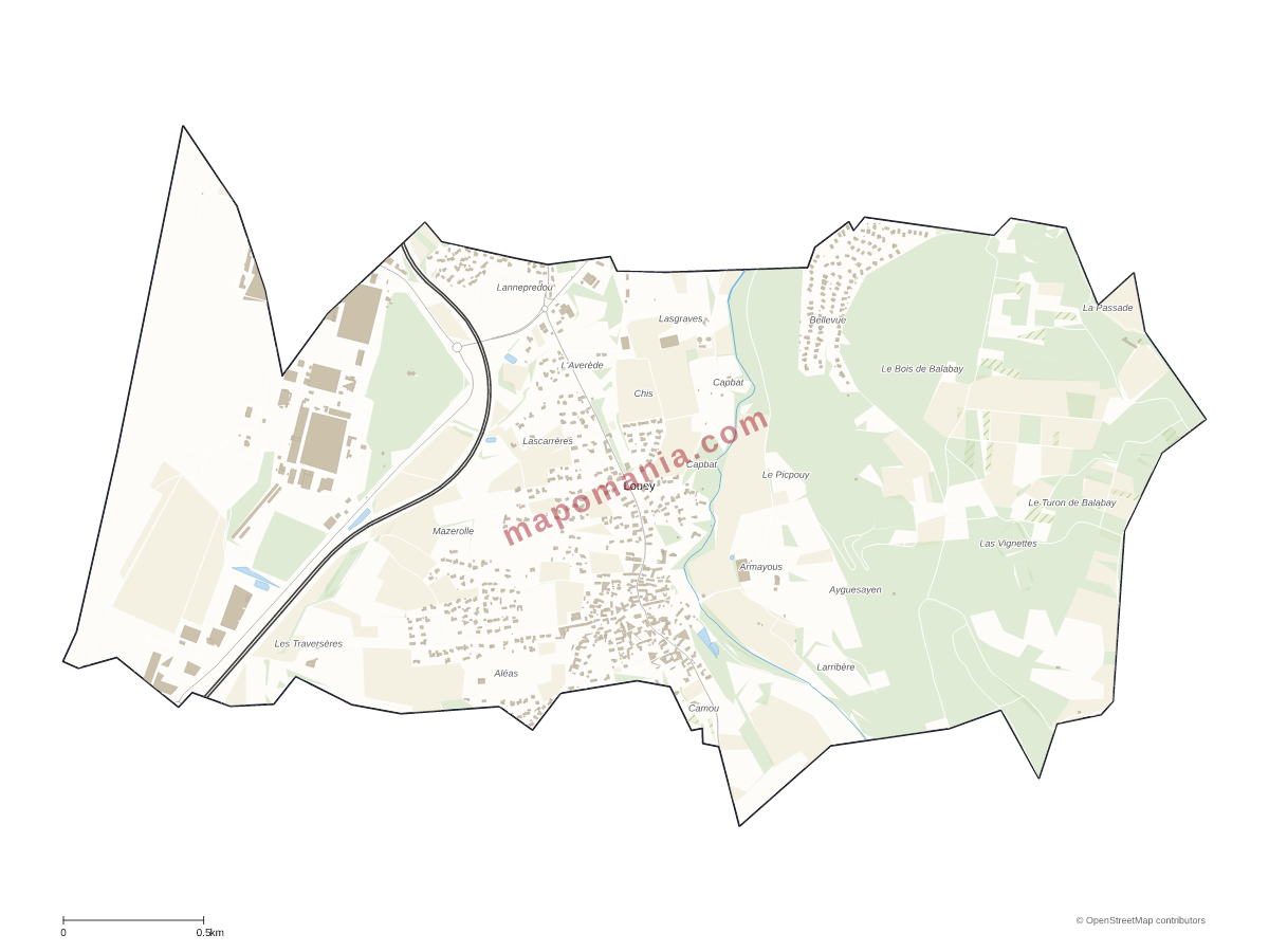 Carte de Louey à personnaliser