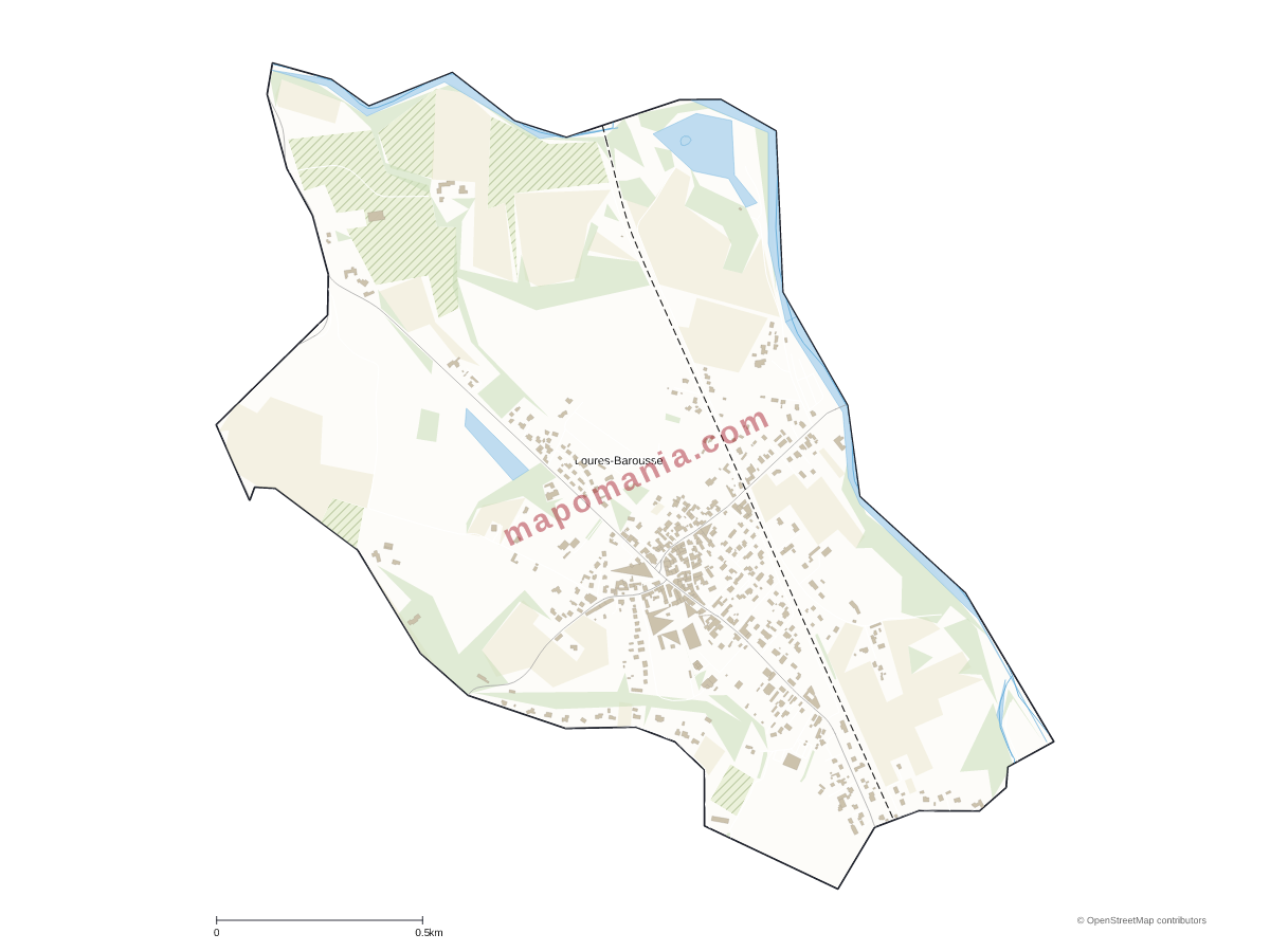 Carte de Loures-Barousse à personnaliser