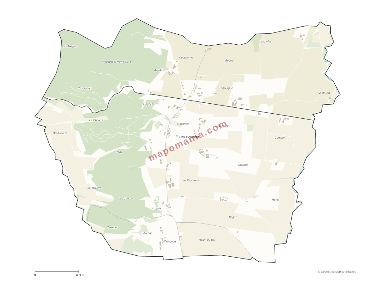 Carte de Luby-Betmont à personnaliser