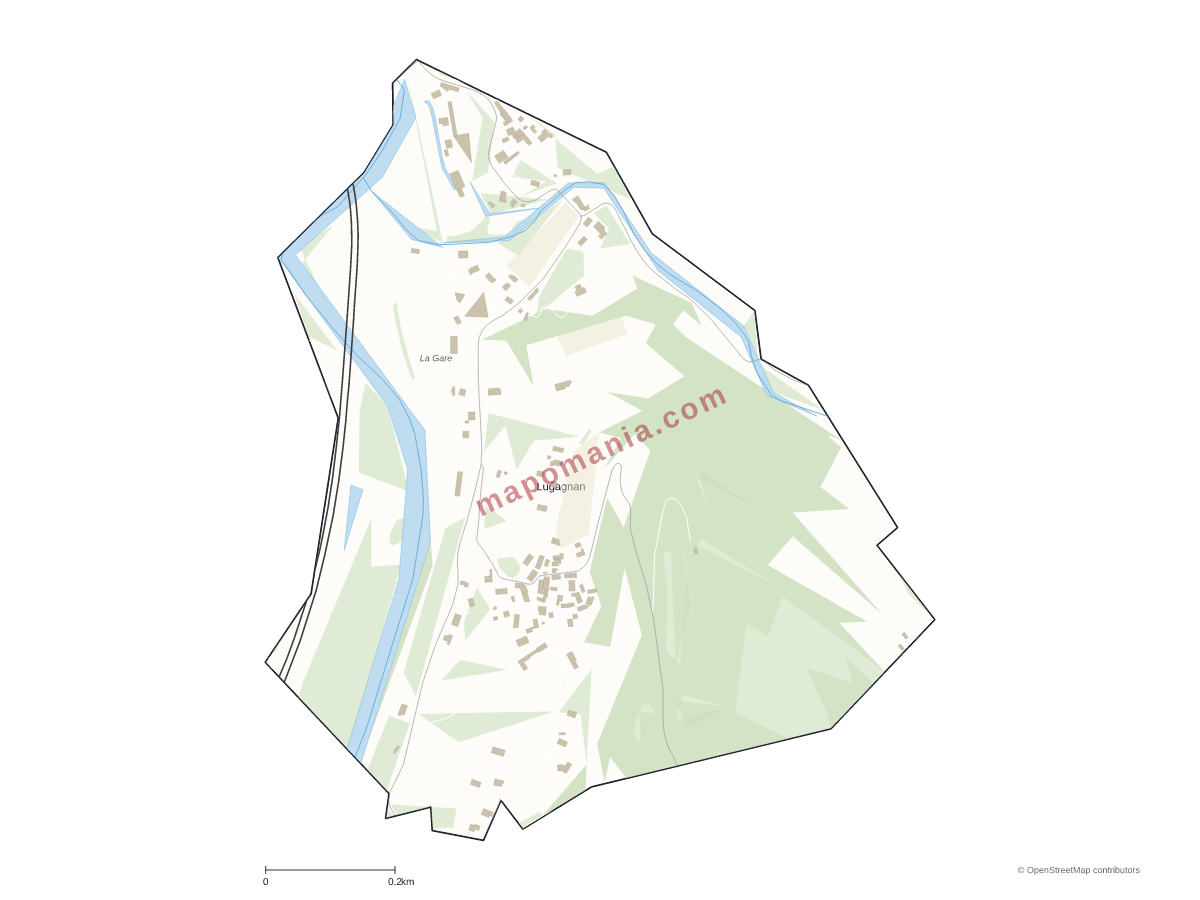 Carte de Lugagnan à personnaliser