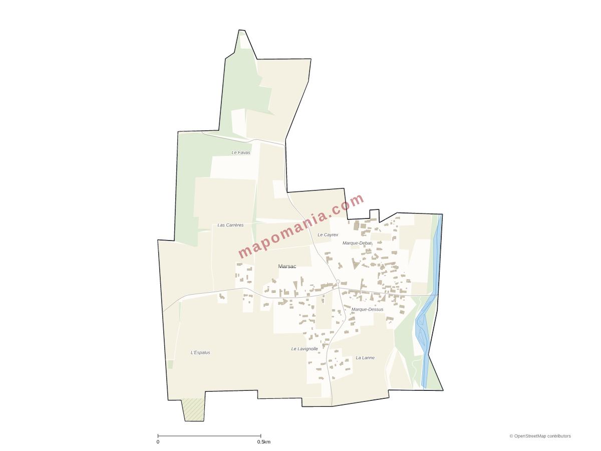 Carte de Marsac à personnaliser