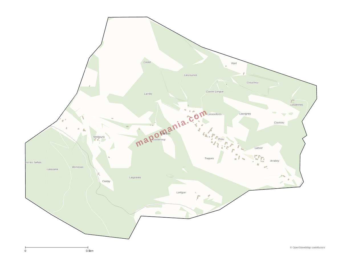 Carte de Marsas à personnaliser