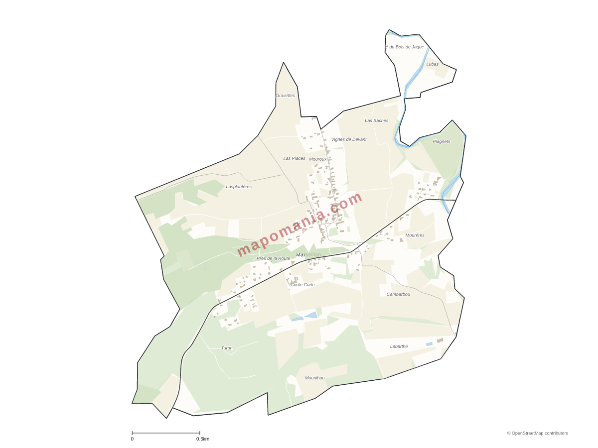 Carte de Marseillan à personnaliser
