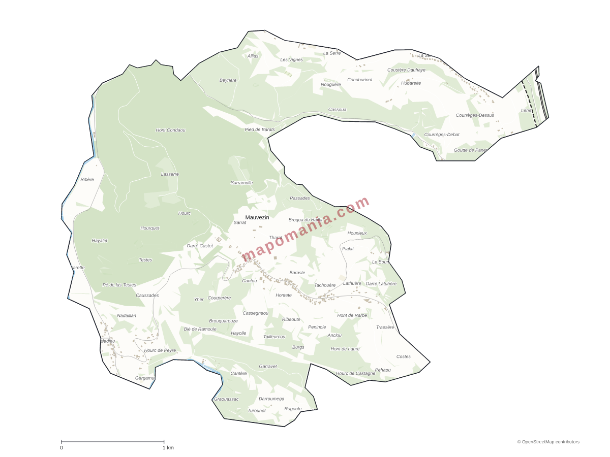 Carte de Mauvezin à personnaliser