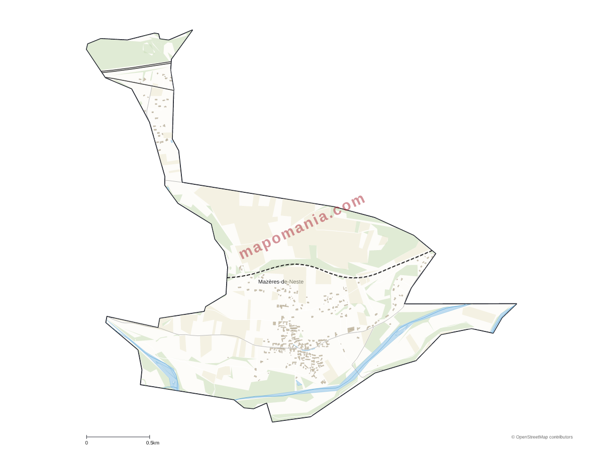 Carte de Mazères-de-Neste à personnaliser