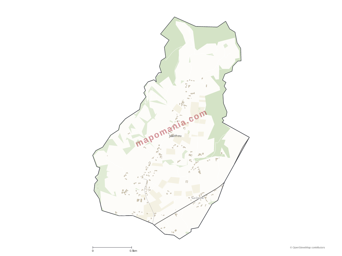 Carte de Mérilheu à personnaliser