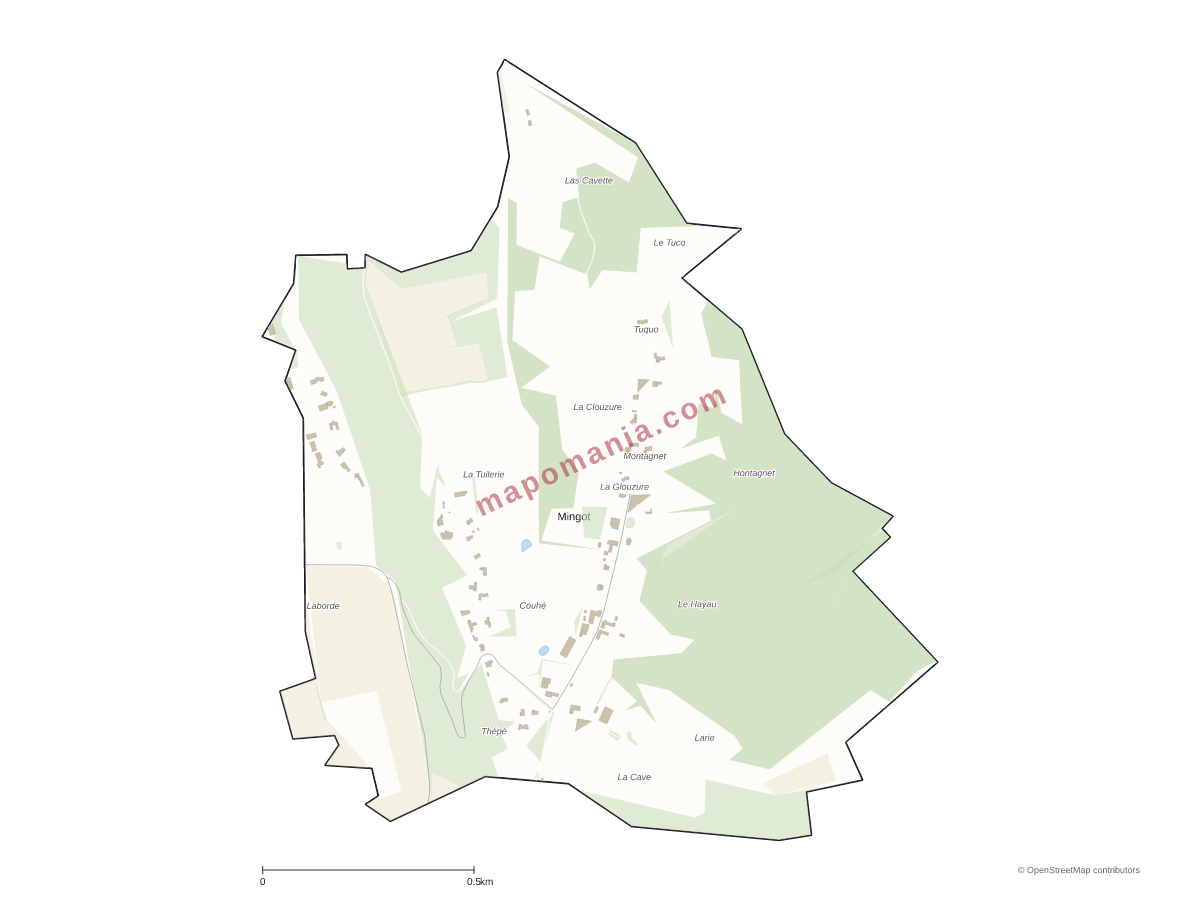 Carte de Mingot à personnaliser