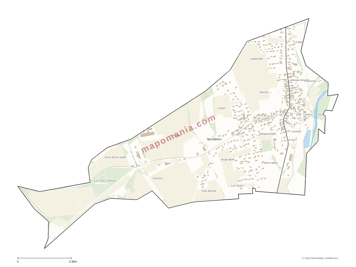 Carte de Momères à personnaliser