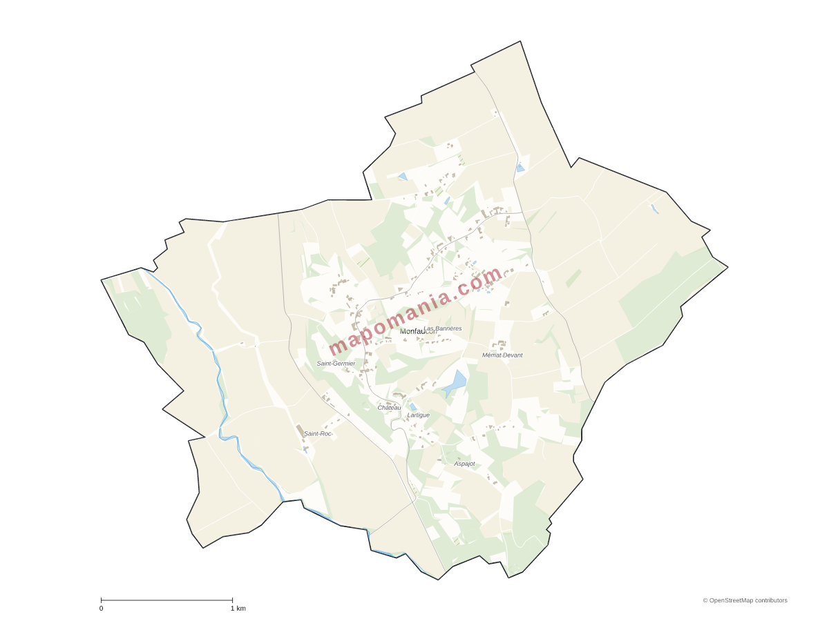 Carte de Monfaucon à personnaliser