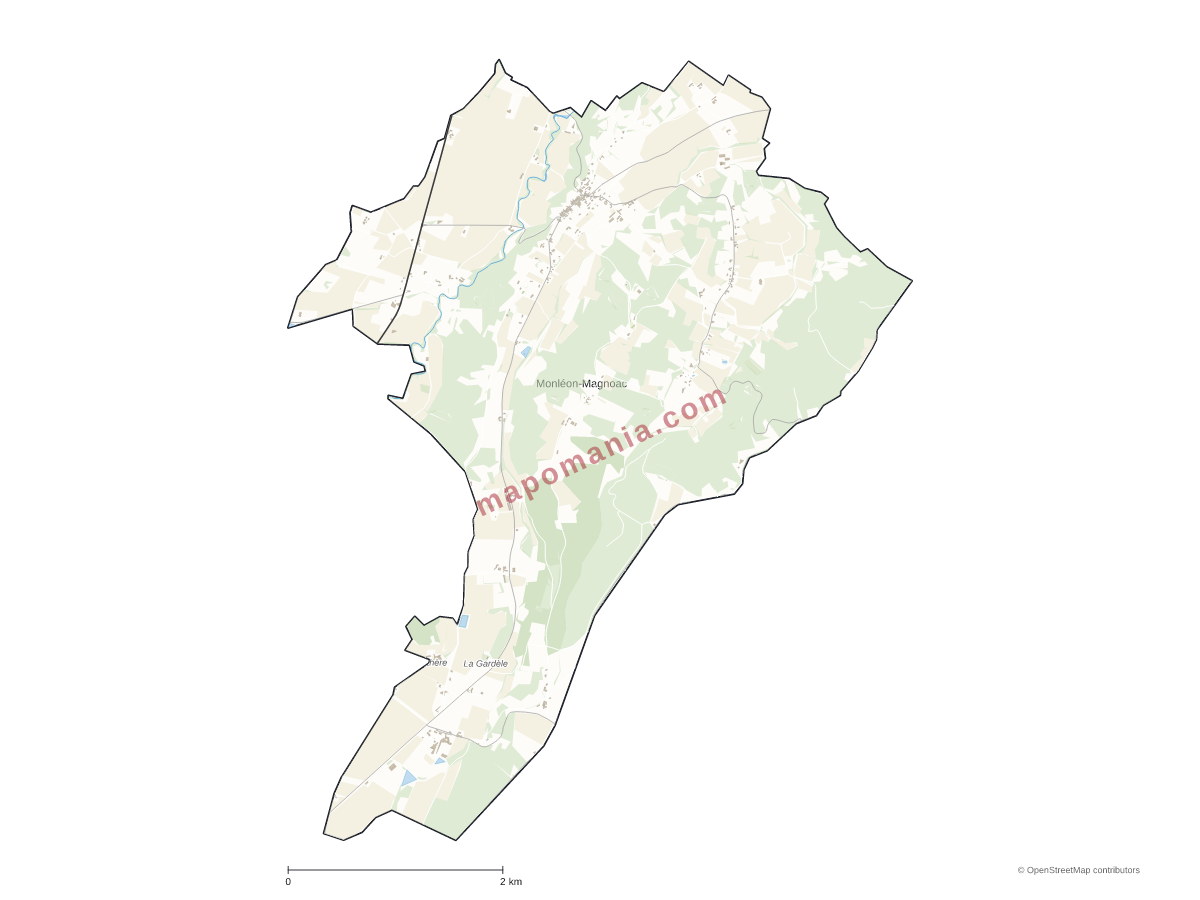 Carte de Monléon-Magnoac à personnaliser