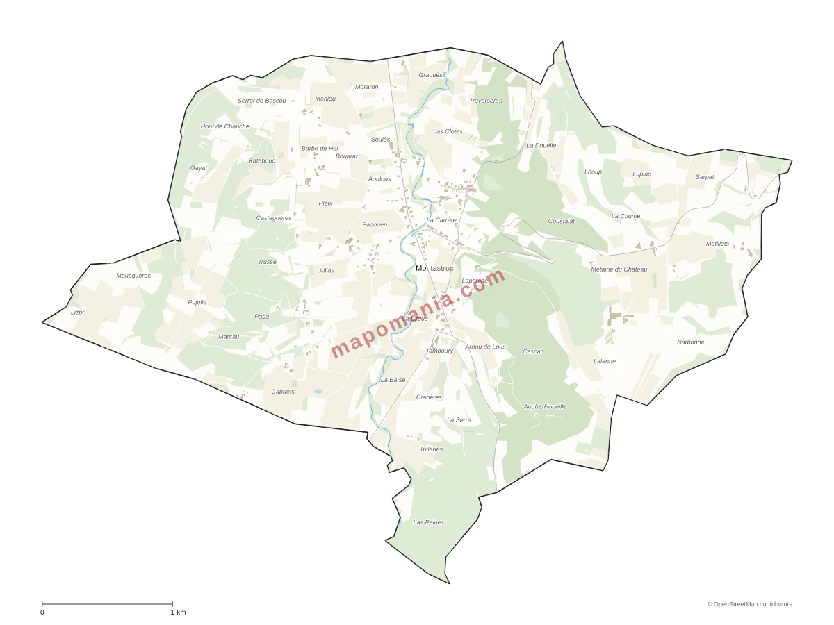 Carte de Montastruc à personnaliser