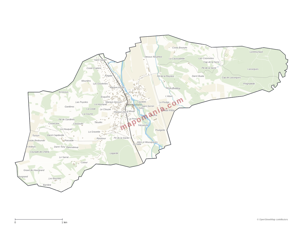 Carte de Montgaillard à personnaliser
