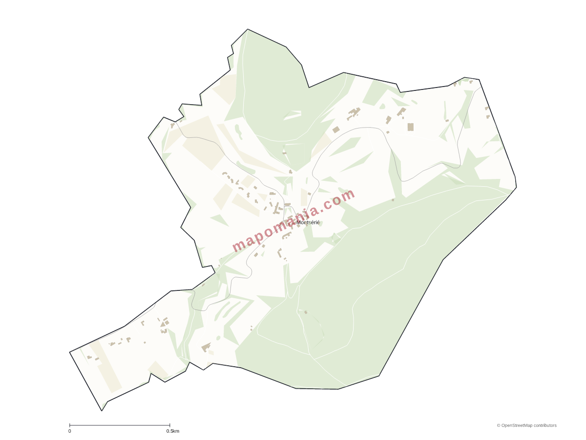 Carte de Montsérié à personnaliser