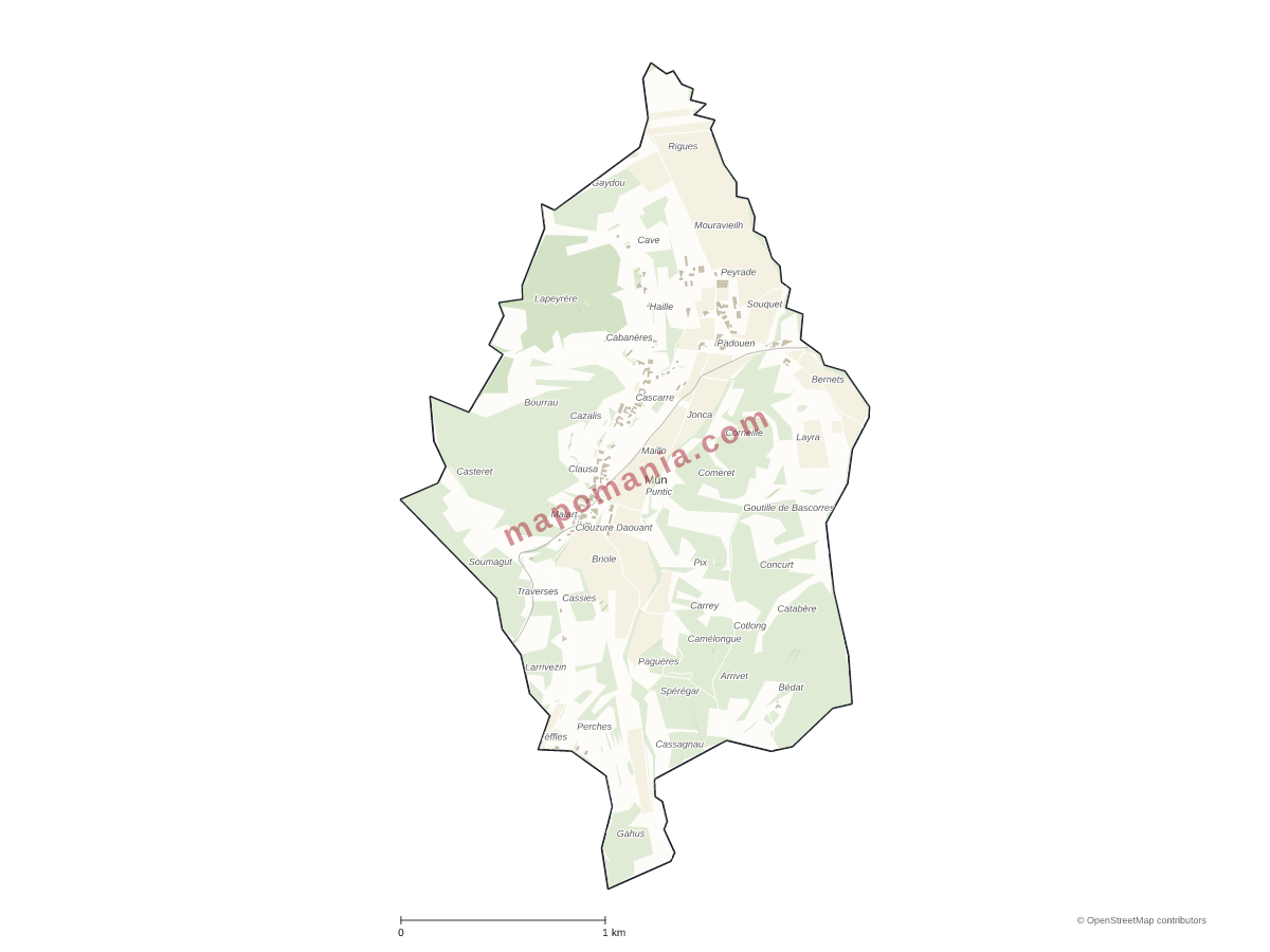 Carte de Mun à personnaliser