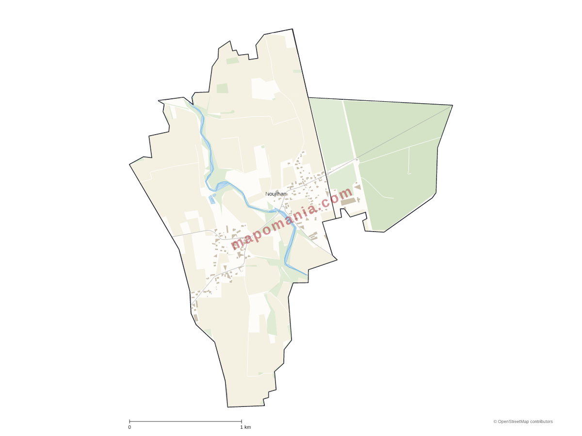Carte de Nouilhan à personnaliser