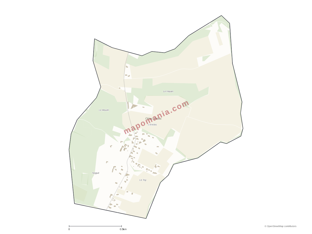 Carte de Oléac-Debat à personnaliser