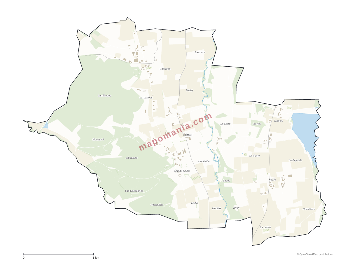Carte de Orieux à personnaliser