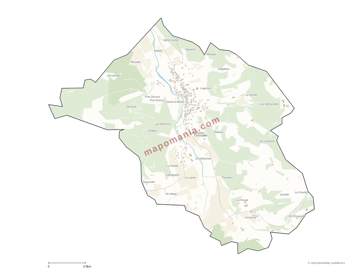 Carte de Orincles à personnaliser