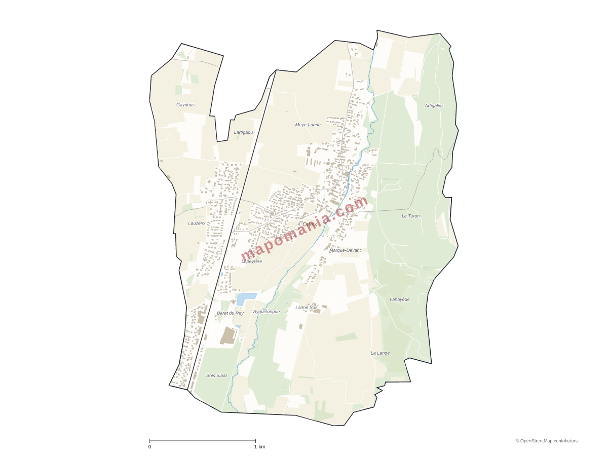 Carte de Orleix à personnaliser