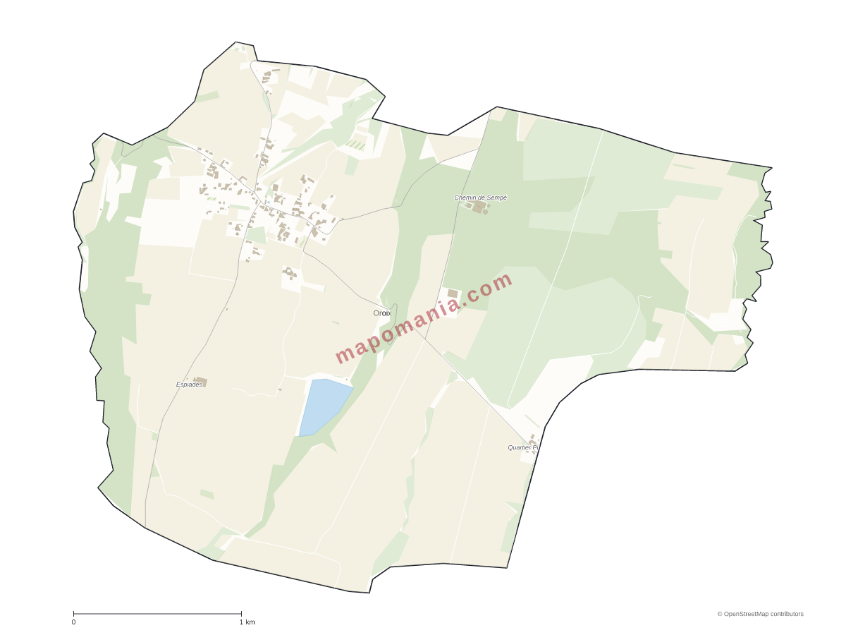 Carte de Oroix à personnaliser