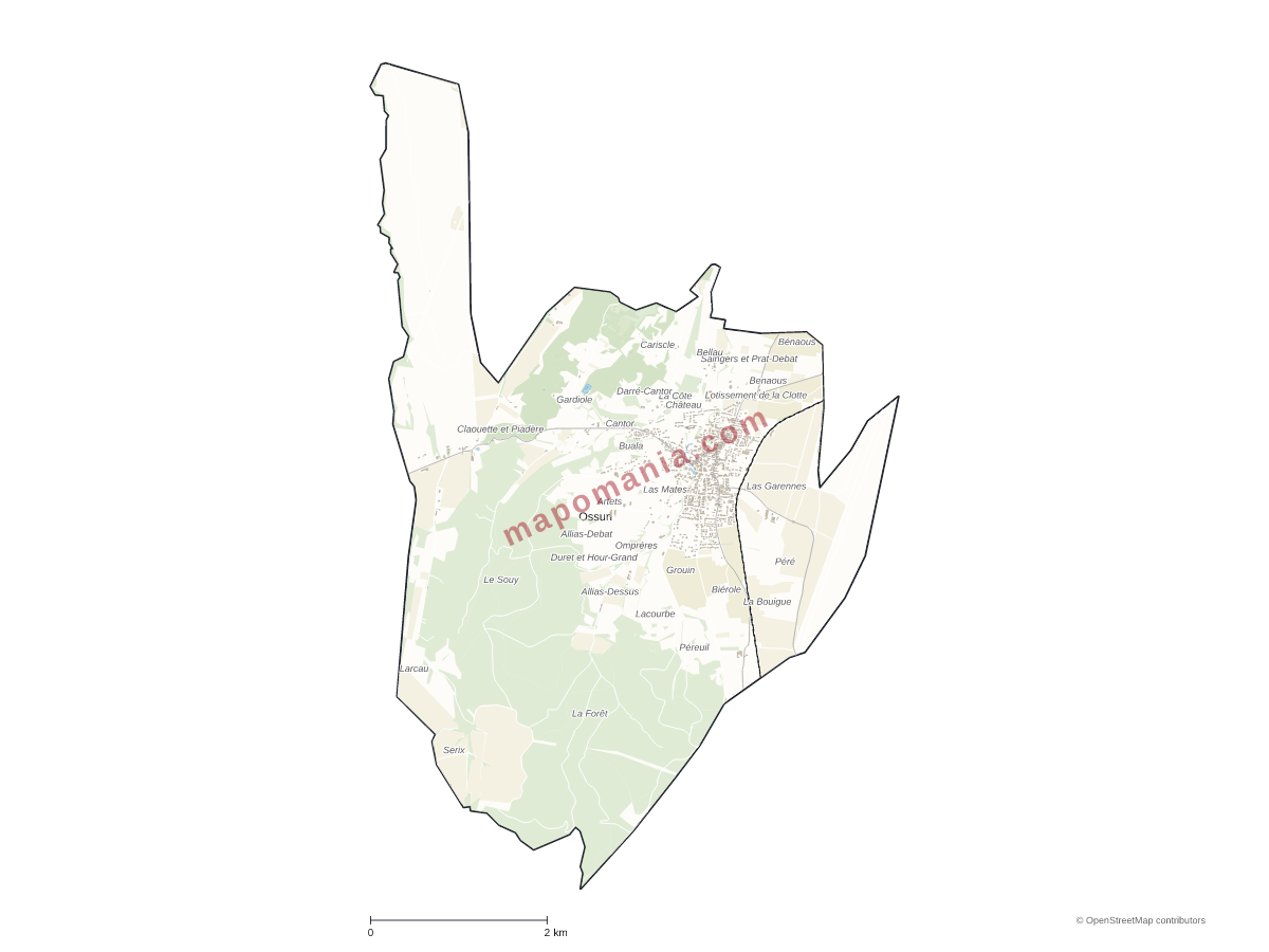 Carte de Ossun à personnaliser