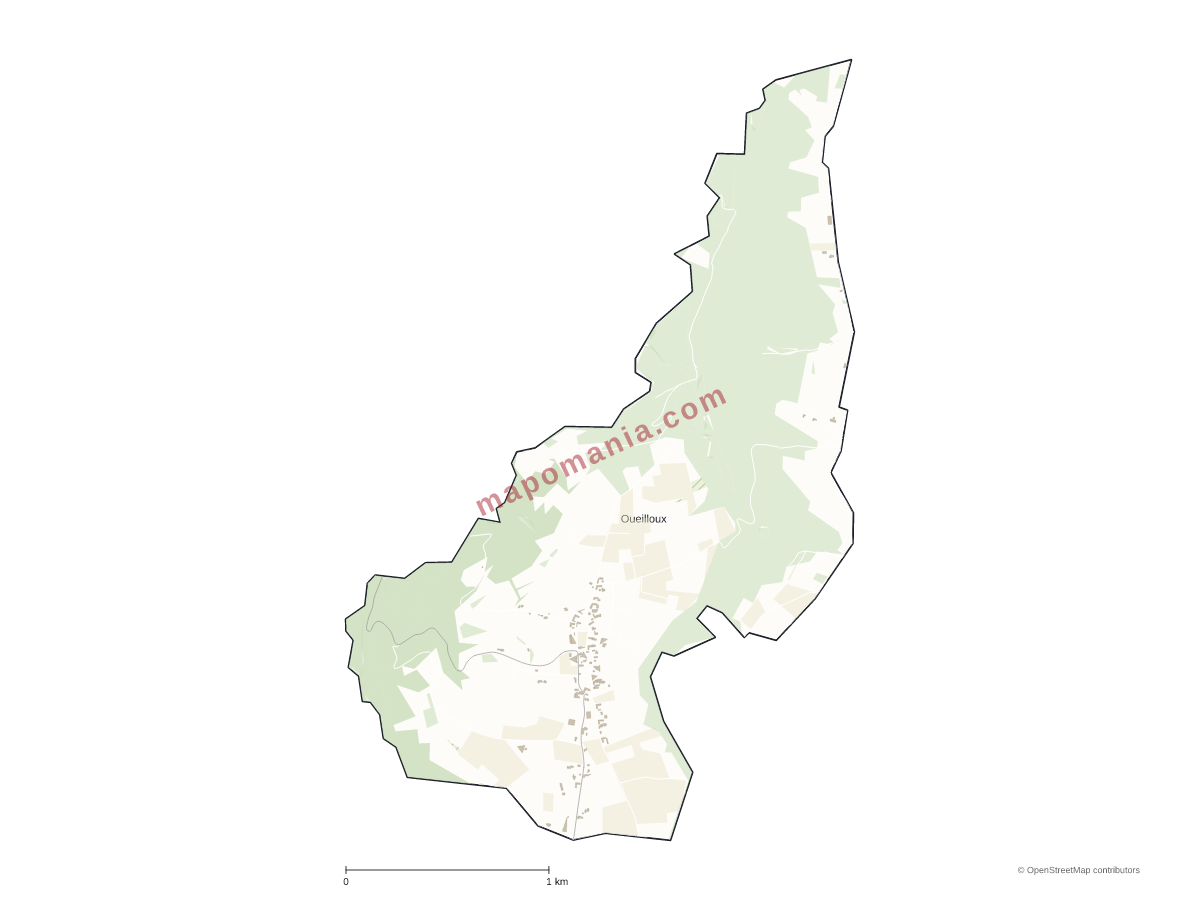 Carte de Oueilloux à personnaliser