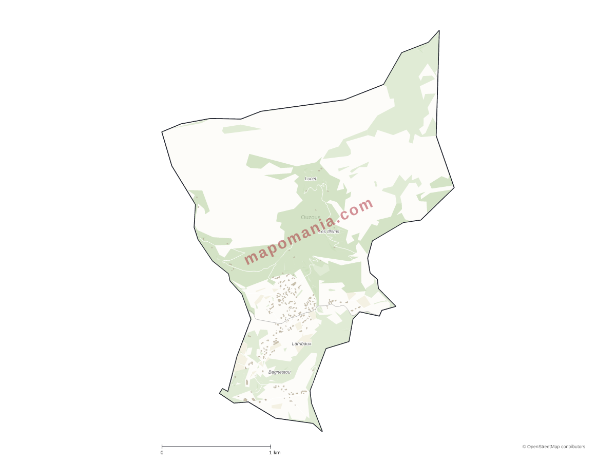 Carte de Ouzous à personnaliser