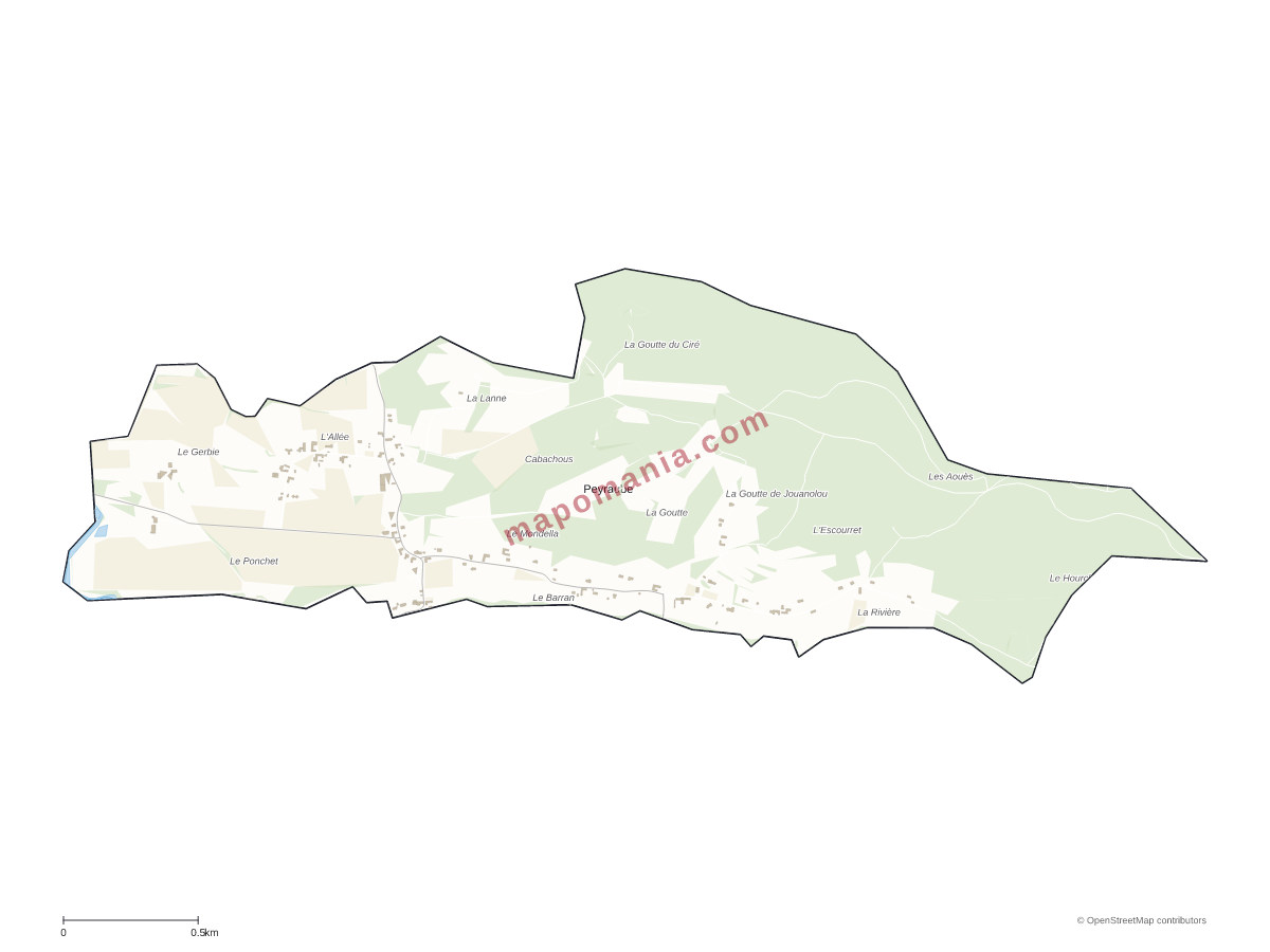 Carte de Peyraube à personnaliser