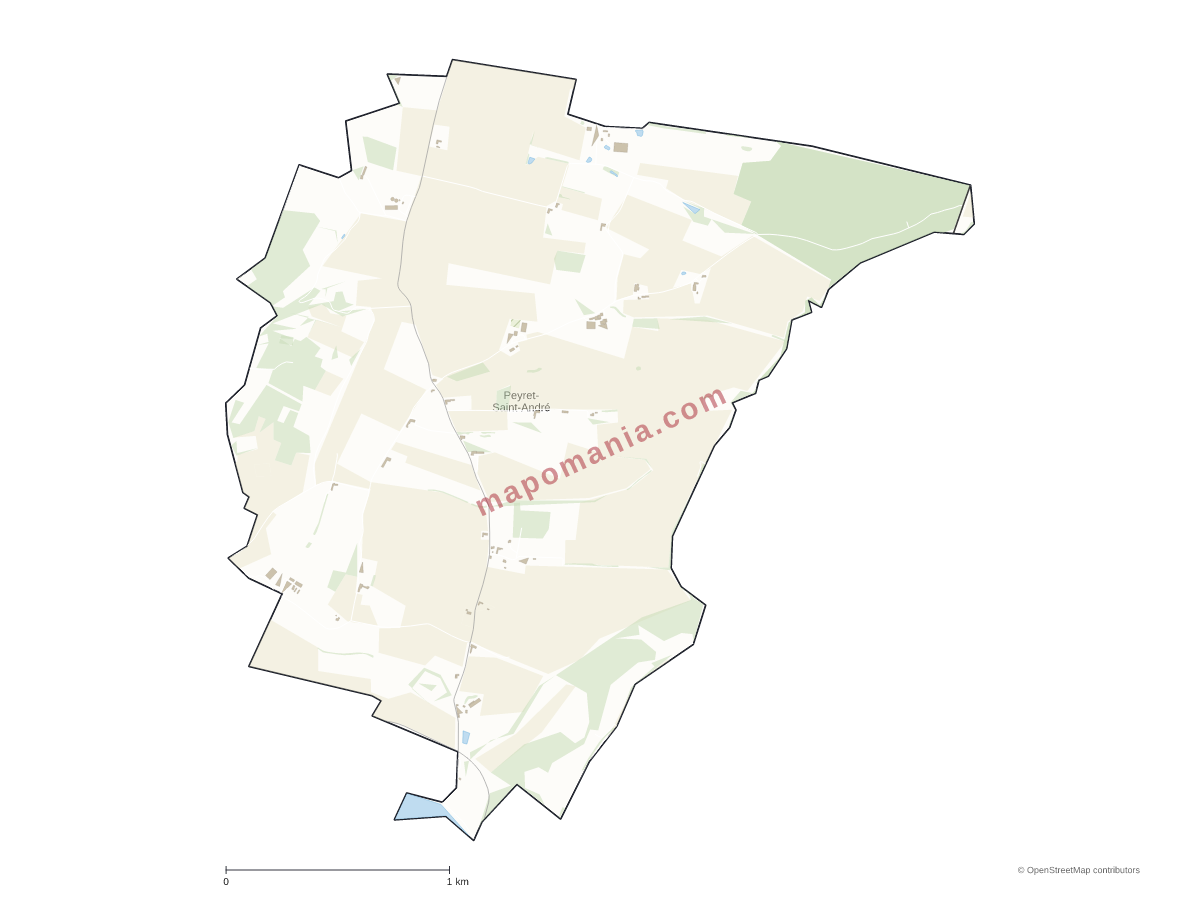 Carte de Peyret-Saint-André à personnaliser