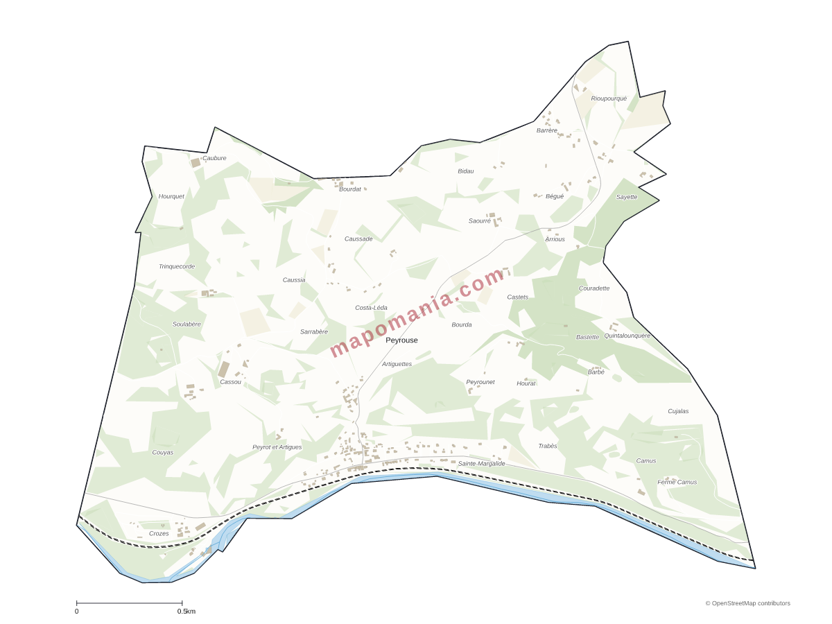 Carte de Peyrouse à personnaliser