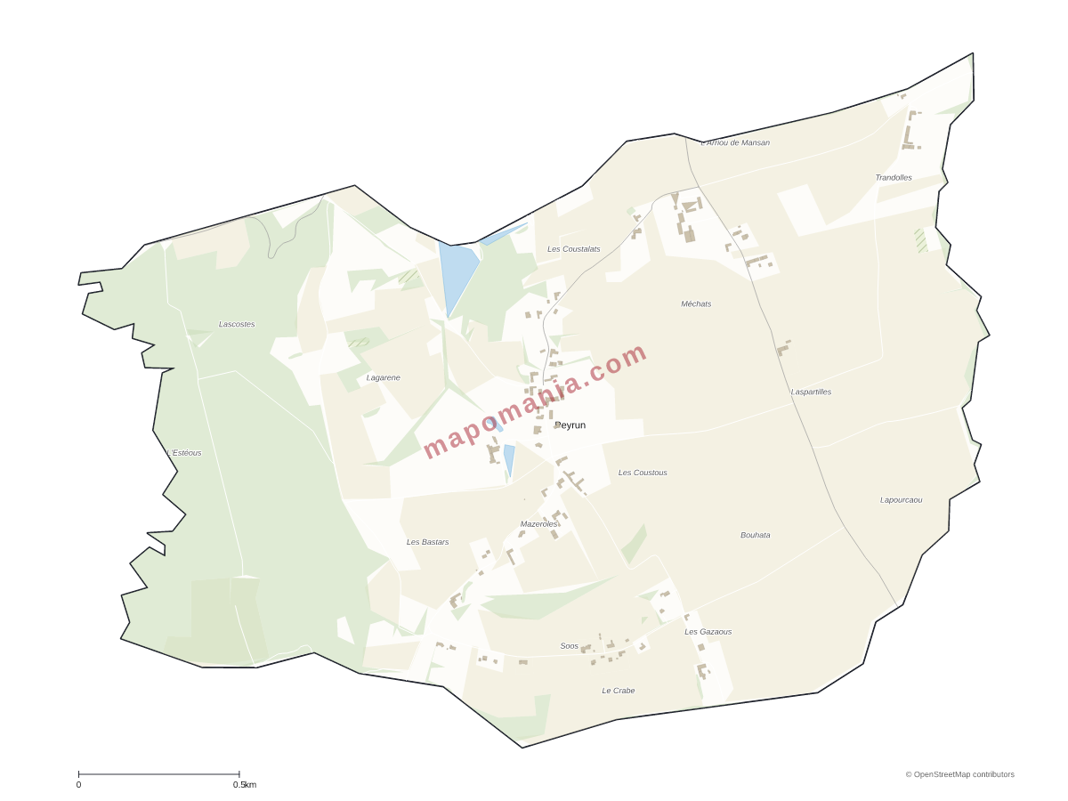 Carte de Peyrun à personnaliser