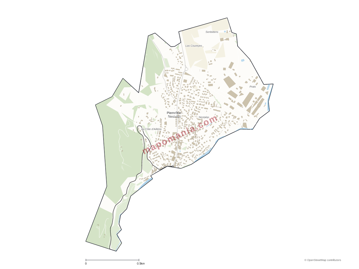 Carte de Pierrefitte-Nestalas à personnaliser