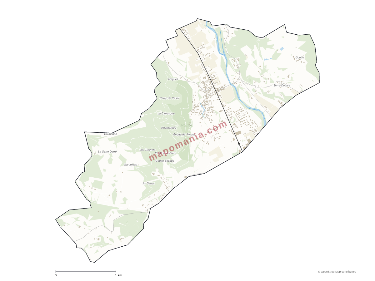 Carte de Pouzac à personnaliser