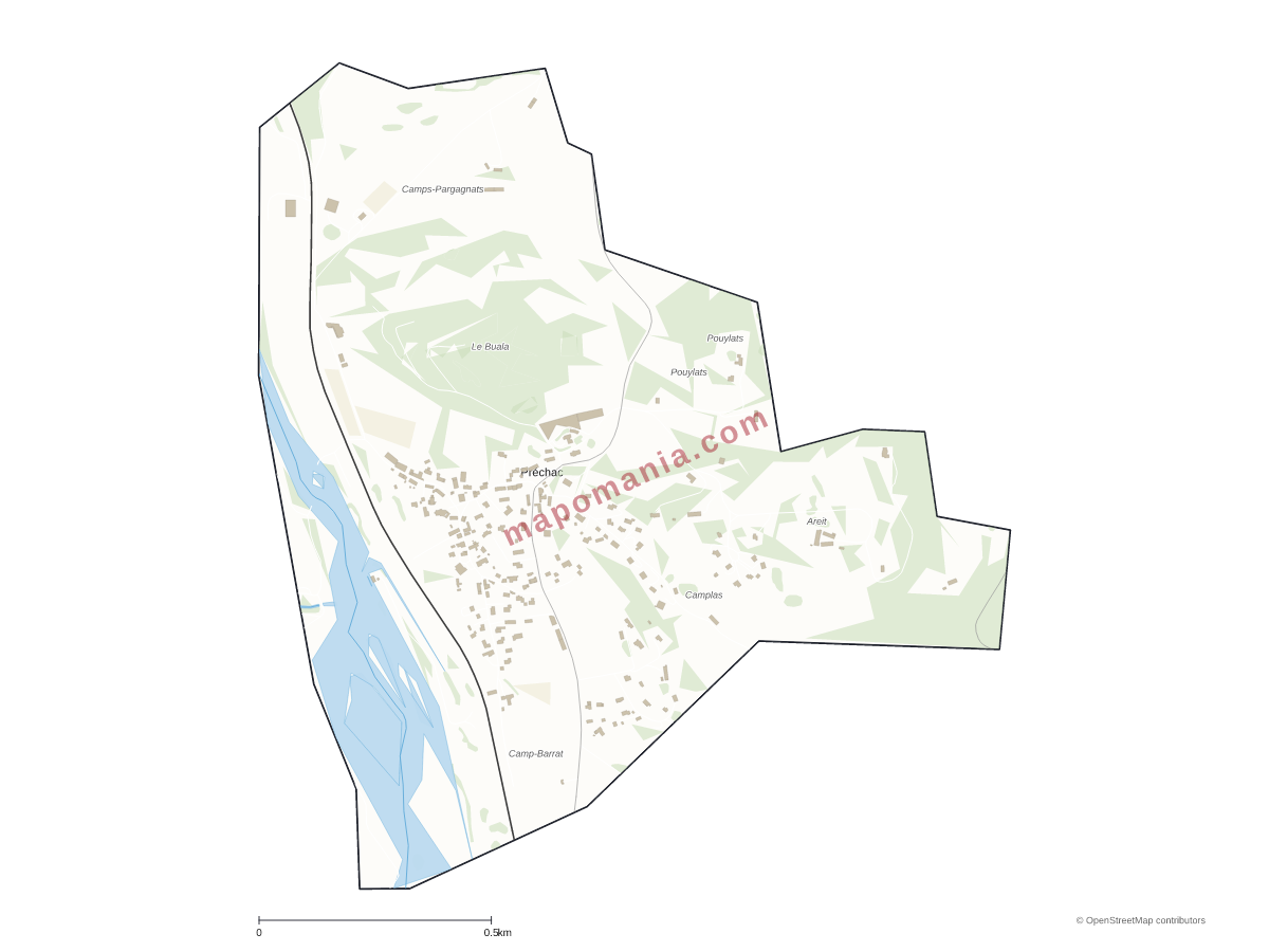 Carte de Préchac à personnaliser